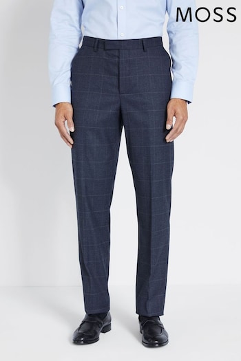 MOSS Regular Fit Blue With Khaki Check Suit: Trousers (T15991) | £40