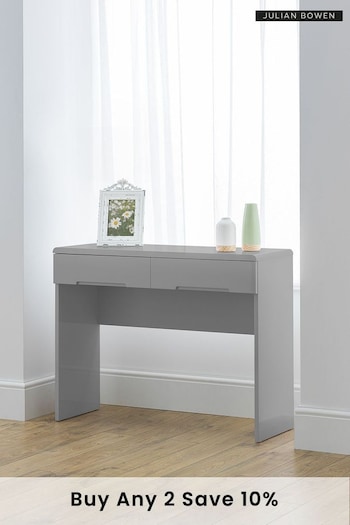 Julian Bowen Grey Manhattan 2 Drawer Dressing Table (T16232) | £175