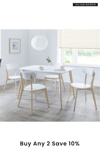 Julian Bowen White Casa Rectangular Dining Table (T16270) | £170