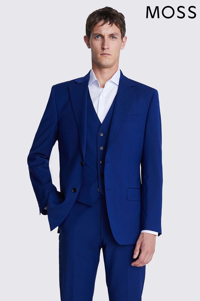 French connection slim fit bright blue milled suit store