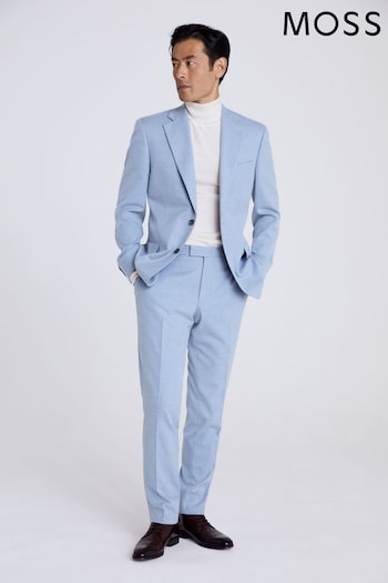 MOSS Tailored Fit Light Blue Flannel Suit (T16775) | £149