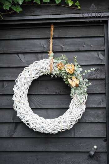 Ivyline White Rattan Diam 50cm Wreath (T16869) | £40