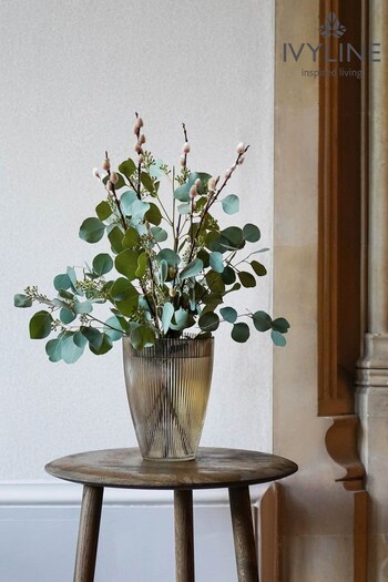 Ivyline Brown Mocha Ribbed Tall Vase (T16876) | £35
