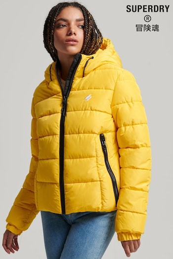 Superdry Yellow Hooded Spirit Sports Puffer Jacket (T18622) | £80