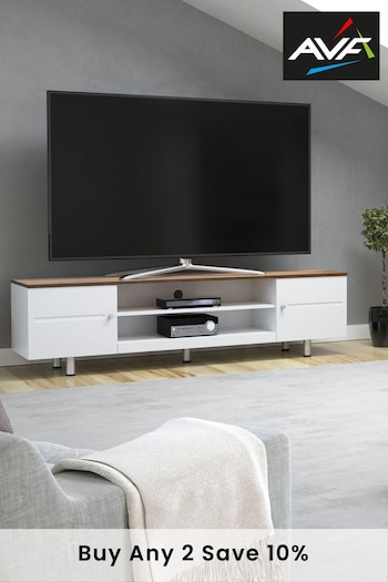 AVF White Whitesands 1900 Rustic Wood Effect TV Stand (T18982) | £380