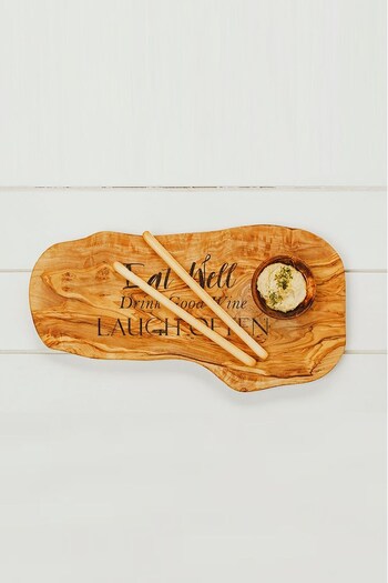 Naturally Med Natural Eat Well, Drink Good Wine, Laugh Often Chopping Board 40cm (T19245) | £30