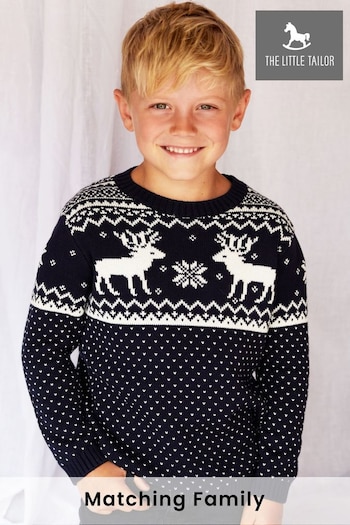 The Little Tailor Childrens Christmas Reindeer Fairisle Jumper (T19333) | £30