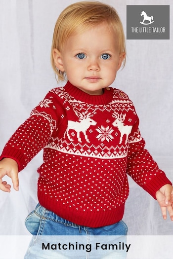 The Little Tailor Babies Christmas Reindeer Fairisle Jumper (T19334) | £26