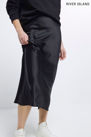 River Island Black Easy Bias Maxi Skirt (T19394) | £30