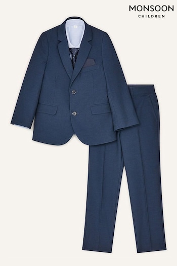 Monsoon Blue Benjamin Tuxedo Suit Set (T19892) | £70 - £85