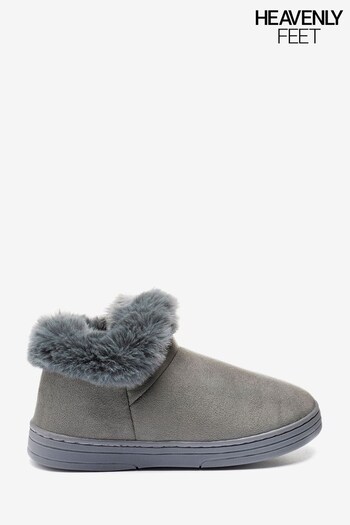 Heavenly Feet Ladies Grey Yukon Slippers (T20716) | £23