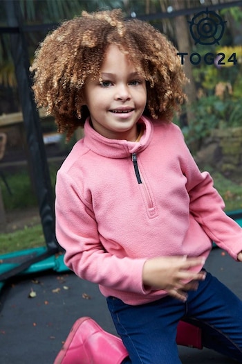 Tog24 Pink Toffolo Kids Zip Neck Fleece (T20818) | £24