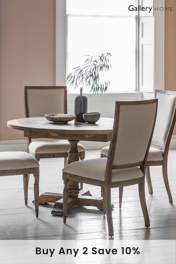Gallery Home Natural Missouri Round 10 Seater Extending Dining Table (T21331) | £1,055