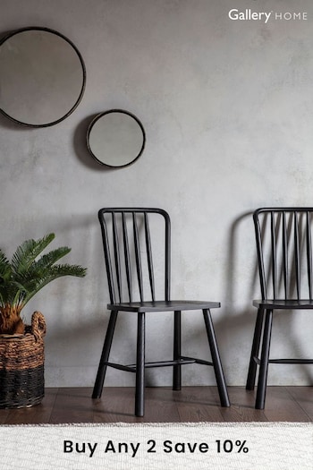 Gallery Home Black Set of 2 Virginia Dining Chairs (T21348) | £545