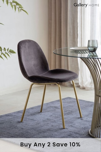 Gallery Home Brown Shayla Velvet Dining Chair (T21356) | £255
