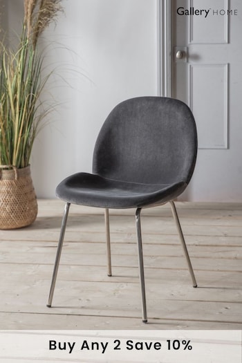 Gallery Home Grey Shayla Velvet Dining Chair (T21357) | £255