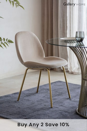 Gallery Home Natural Shayla Velvet Dining Chair (T21359) | £255