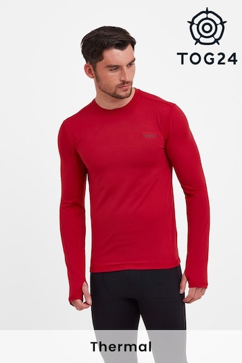 Tog 24 Snowdon Mens Thermal Zip Neck Saga Red T-Shirt (T22251) | £25
