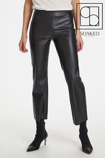 Soaked In Luxury Black Slkaylee PU Kickflare Trousers (T22566) | £60