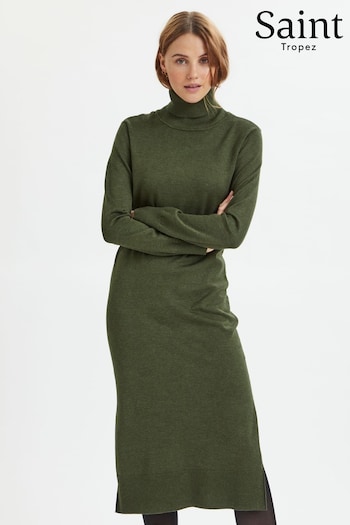 Saint Tropez Green Milasz Roll Neck Long Dress (T22648) | £60