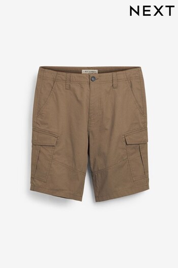 Tan Brown Cotton Cargo Shorts Swoosh (T22735) | £26