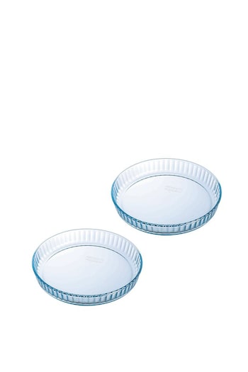 Pyrex Set of 2 Clear 26cm Flan Dishes (T22876) | £16