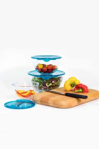 Pyrex Set of 3 Clear Bowls With Lids (T22883) | £18