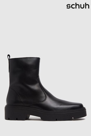 Schuh Black Alina Leather Sock Boots (T23173) | £70