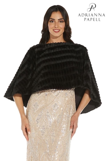 Adrianna Papell Faux Fur Coverup Cape (T23209) | £100