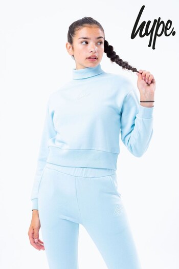 Hype. Kids Blue Highneck Cropped Sweater (T23261) | £30