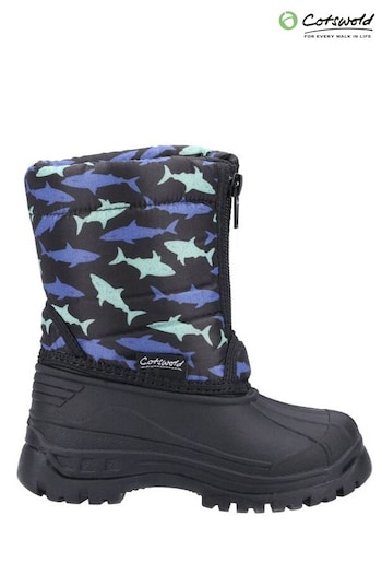 Cotswold Younger Boys Black Iceberg Zip Snow Paid Boots (T23859) | £24