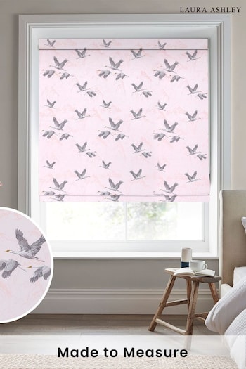 Laura Ashley Pink Animalia Embroidered Made To Measure Roman Blind (T23893) | £99