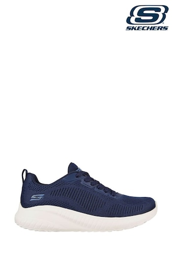 Skechers Navy Blue Bobs Squad Chaos Face Off Trainers (T24239) | £57