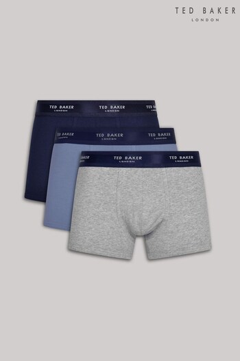 Ted Baker Blue Cotton Trunks Three Pack (T24297) | £38