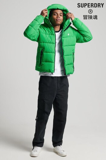 Superdry Green Hooded Sports Puffer Jacket (T24590) | £80