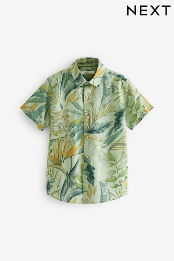 Green Printed Short Sleeve Shirt (3-16yrs) (T25069) | £7 - £9.50