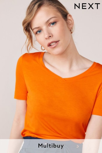 Orange Slouch V-Neck T-Shirt (T25092) | £8.50