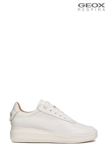 Geox White Rubidia Lace Up Trainers (T25100) | £115