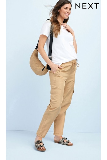 Camel Brown Maternity Utility Cargo Trouser (T25406) | £34