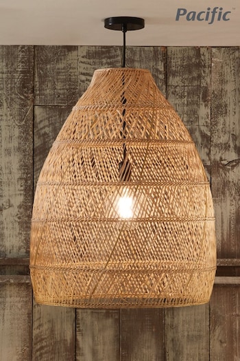 Pacific Natural Molokai Woven Cloche Ceiling Light Pendant (T25582) | £350