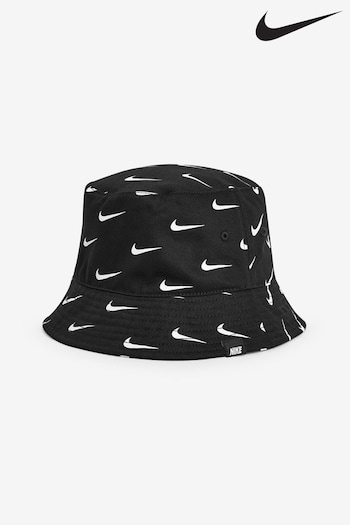 Nike wheels Black Swoosh Print Little Kids Bucket Hat (T26387) | £22