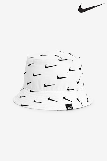 Nike White Swoosh Print Little Kids Bucket Hat (T26388) | £22