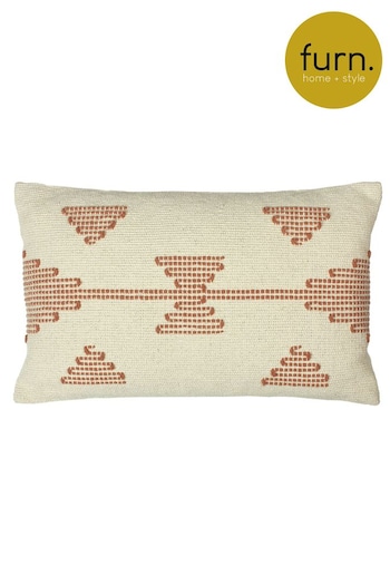 furn. Brick Red Sonny Stitched Polyester Filled Cushion (T26731) | £18