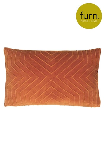 furn. Rust Orange Mahal Geometric Polyester Filled Cushion (T26744) | £18