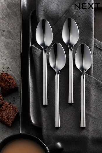 Silver Kensington Spoon 4 Piece Tea Spoon Sets (T26803) | £8