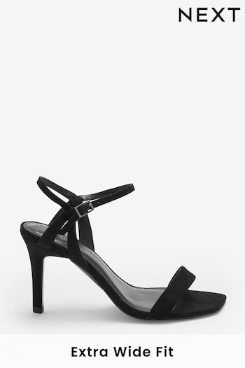 Black Extra Wide Fit Forever Comfort® Strappy Skinny Heel Sandals (T27295) | £32