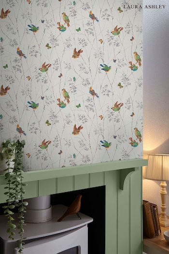 Laura Ashley Natural Aviary Wallpaper (T27523) | £48