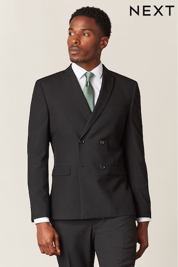Black Double Breasted Suit Jacket (T28073) | £60