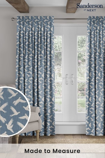 Sanderson Blue Paper Doves Made To Measure Curtains (T28152) | £151