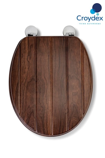 CROYDEX Brown Molvena Mahogany Effect TG Toilet Seat (T28308) | £44